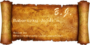 Baborszky Jolán névjegykártya