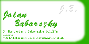 jolan baborszky business card